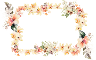 Watercolor Flower Frame Illustration png