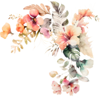 ilustração de flores em aquarela png