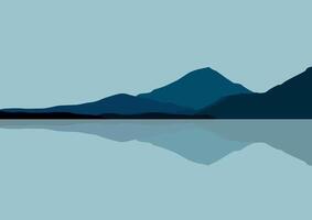 Mountains in lakes. Illustration in flat style. vector