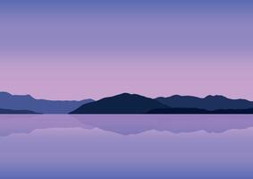 Mountains in lakes. Illustration in flat style. vector