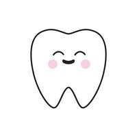 Cute tooth character icon. vector