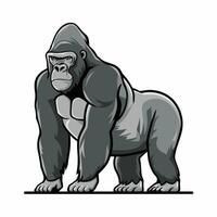 flat Cartoon funny gorilla on white background vector