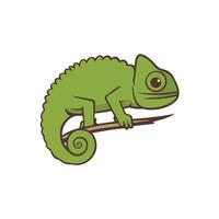 linda verde lagartija dibujos animados ilustración vector