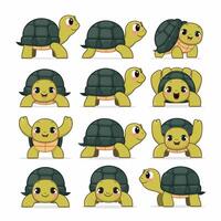 illustration of a smiling cartoon turtle white background vector