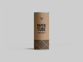 Realistic Paper Tube Rendering Mock-up easy to change colors - Blank brown paper tube Mockup for branding psd