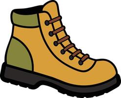 hand drawn hiking boots illustration vector