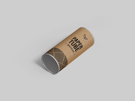 Realistic Paper Tube Rendering Mock-up easy to change colors - Blank brown paper tube Mockup for branding psd