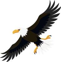 Illustration bald eagle flying flat art design vector