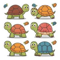 illustration of a smiling cartoon turtle white background vector