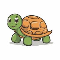 illustration of a smiling cartoon turtle white background vector