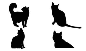 Cat Silhouette Design Collection. vector
