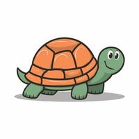 ilustración de un sonriente dibujos animados Tortuga blanco antecedentes vector