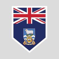 Falkland Islands Flag in Shield Shape vector