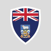 Falkland Islands Flag in Shield Shape vector