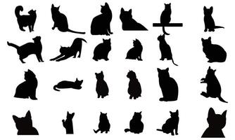 Cat Silhouette Design Collection. vector