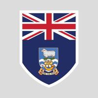 Falkland Islands Flag in Shield Shape vector