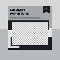Modern furniture square social media template vector
