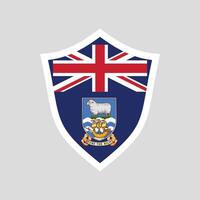 Malvinas islas bandera en proteger forma vector