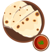 Illustration Indian street food in flat style png