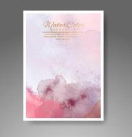 Cards with watercolor background. Design for your cover, date, postcard, banner, logo. vector