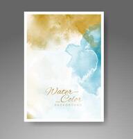 Cards with watercolor background. Design for your cover, date, postcard, banner, logo. vector