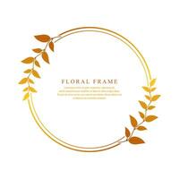 Leaf circle frame border design vector