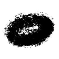 Brush stroke, grunge design element with distress texture. Black rectangular ink brush stroke. vector