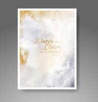 Cards with watercolor background. Design for your cover, date, postcard, banner, logo. vector