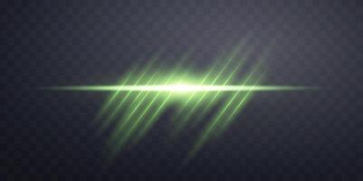 Green lens flare. Sun flash with rays or spotlight. Green glow flare light effect. vector