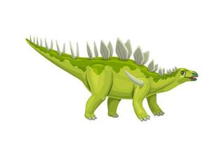 Cartoon Kentrosaurus dinosaur character, kids dino vector