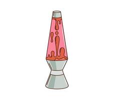 Cartoon retro groovy lava lamp, 70s hippie symbol vector