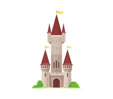 Cartoon castle, kingdom palace, royal building vector