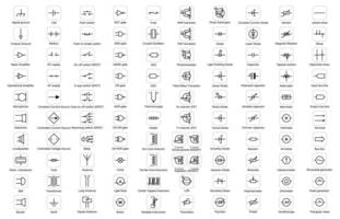 Electric and electronic circuit elements symbols vector