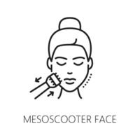 Face care cosmetology, skincare mesoscooter icon vector