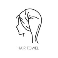 Hair care and treatment icon with bath towel vector