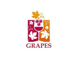 Grapes and wine glass icon, winery or winemaking vector