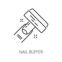 Nail manicure service icon with nail buffer vector