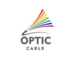 Fiber optic cable rainbow wires, telecommunication vector
