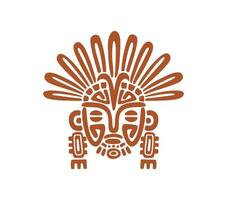 Aztec Mayan totem mask, Maya Inca tribal symbol vector
