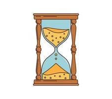 Groovy retro cartoon hourglass sandglass symbol vector