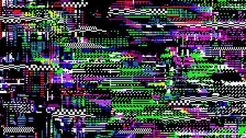 Retro pixel glitch background of color TV screen vector