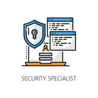 IT specialist, web development thin line icon vector