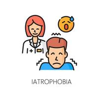 Phobia iatrophobia or fear of medical procedure vector