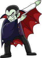 Dabbing vampire character illustration vector