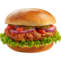 Turkey Burger Recipe Isolated on Transparent Background png