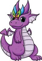 Purple female dragon illustration vector