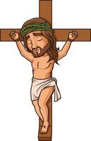 Jesús Cristo muriendo en el cruzar ilustración vector