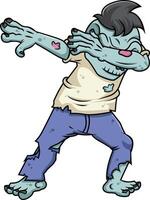 Dabbing male zombie character illustration vector
