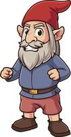 Mad gnome with clenched fists illustration vector