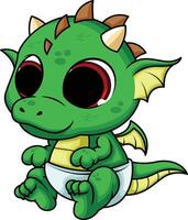 Cute baby dragon illustration vector